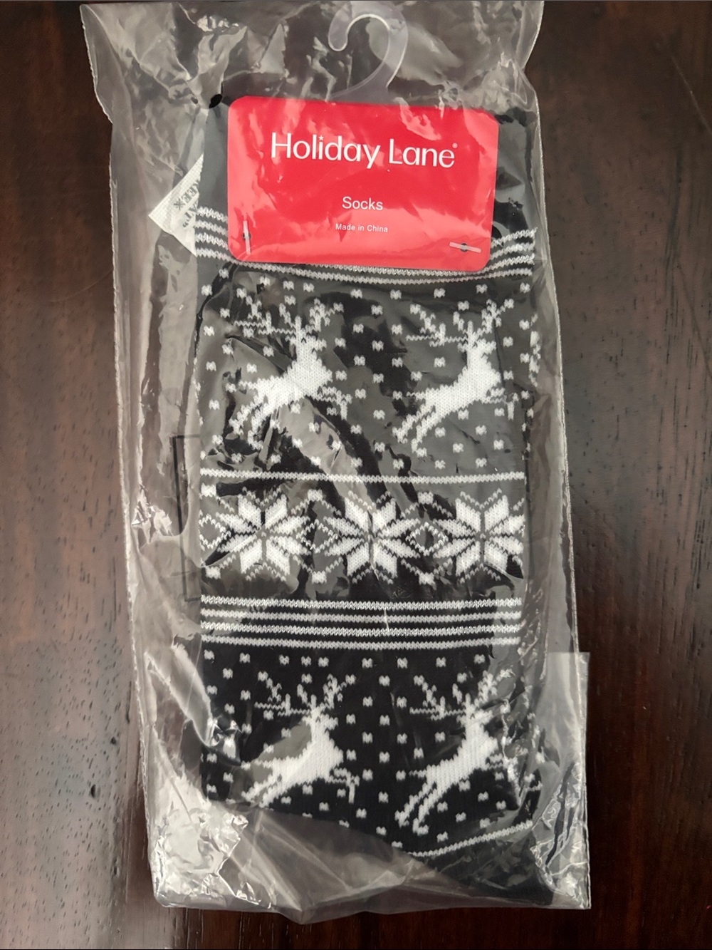 Macy's Black and White Reindeer Holiday Socks